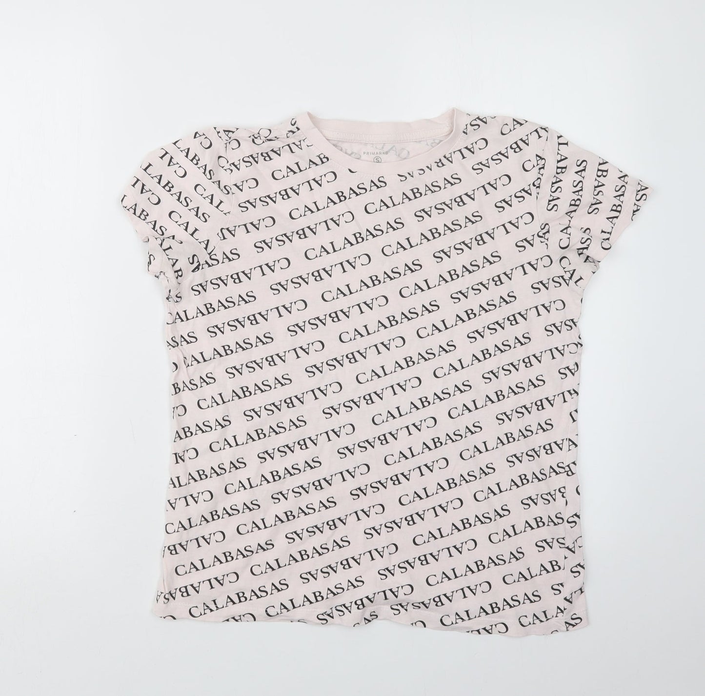 Primark Womens Pink Geometric  Basic T-Shirt Size 10