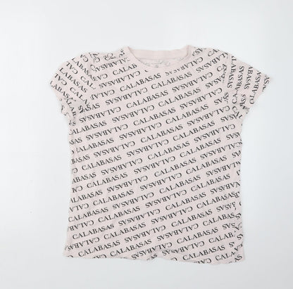 Primark Womens Pink Geometric  Basic T-Shirt Size 10