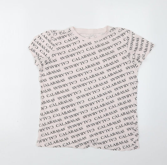 Primark Womens Pink Geometric  Basic T-Shirt Size 10