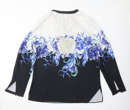 Womens UK Size 12 Star Black Basic Blouse