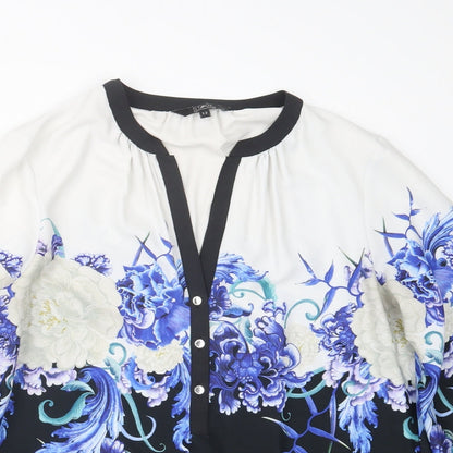 Womens UK Size 12 Star Black Basic Blouse