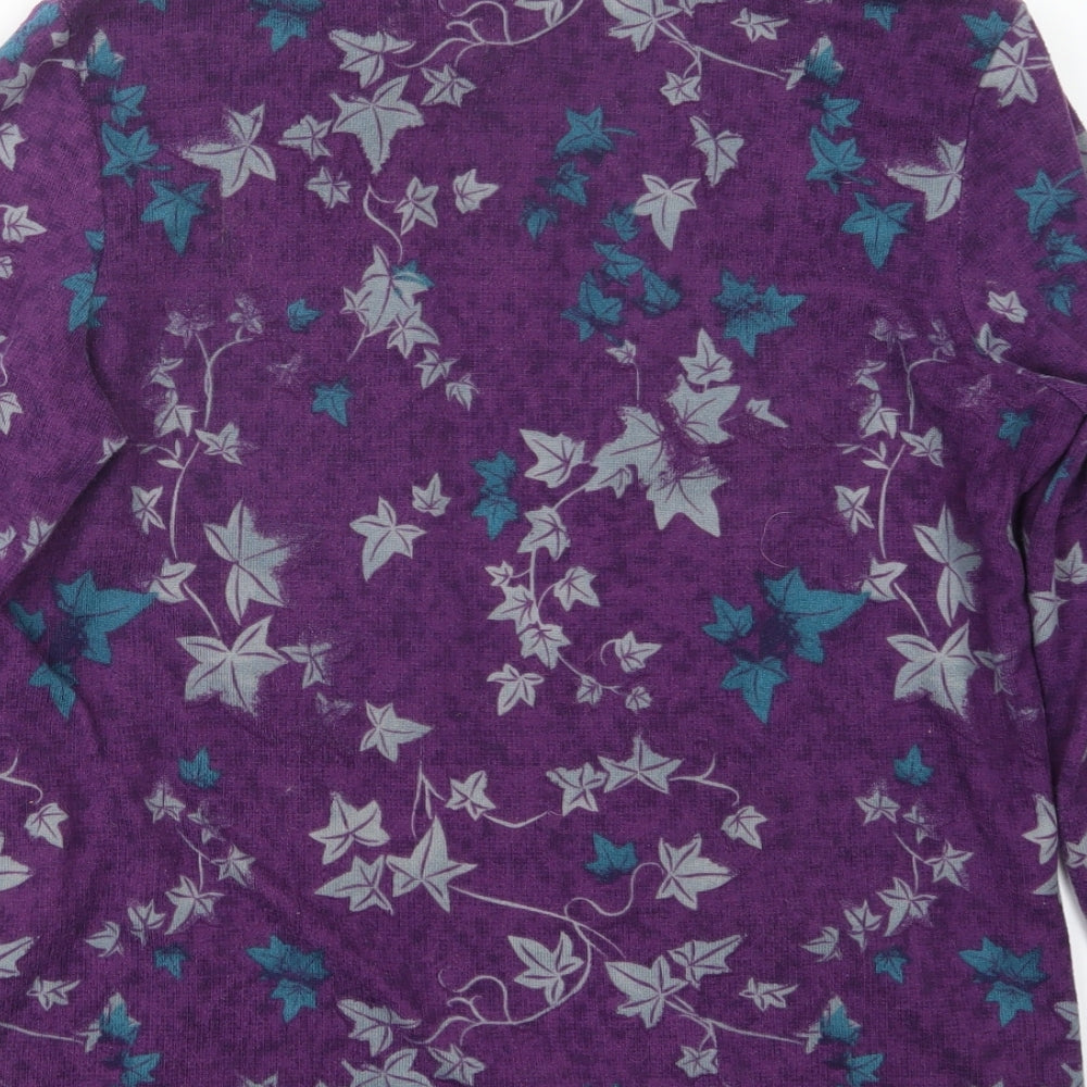 Womens UK Size 12 EWM Purple Cardigan Jumper