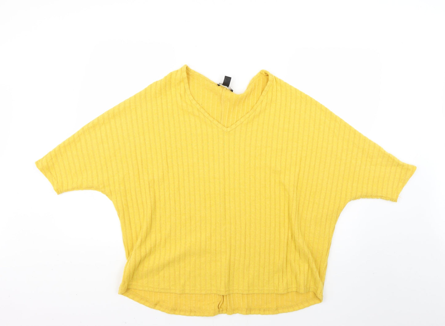 New Look Womens Yellow Striped  Pullover Jumper Size M