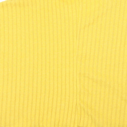 New Look Womens Yellow Striped  Pullover Jumper Size M