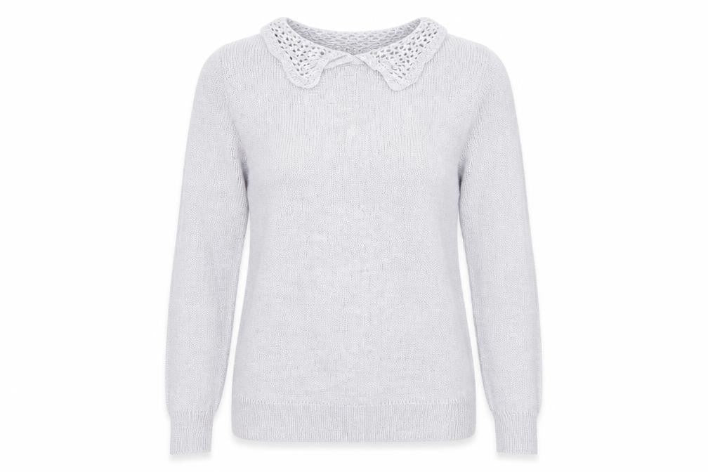Womens UK Size 10 Therapy Silver Pullover Jumper