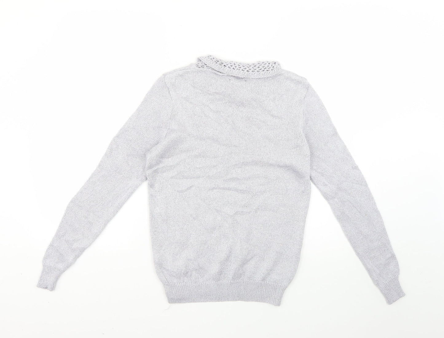 Womens UK Size 10 Therapy Silver Pullover Jumper