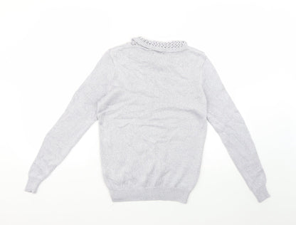 Womens UK Size 10 Therapy Silver Pullover Jumper