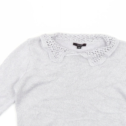 Womens UK Size 10 Therapy Silver Pullover Jumper