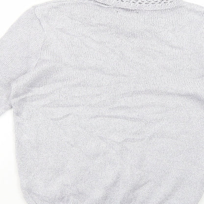 Womens UK Size 10 Therapy Silver Pullover Jumper