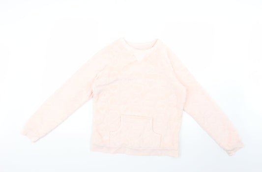 Additional front view of Love To Lounge women’s pink solid kimono pyjama top, size UK 6
