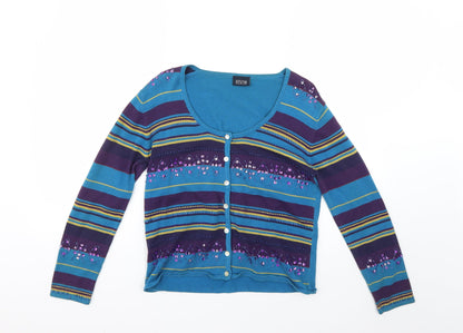 Womens UK Size 12 Style Multicoloured Cardigan Jumper