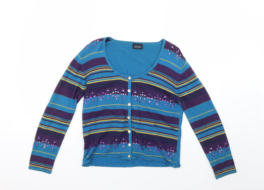 Womens UK Size 12 Style Multicoloured Cardigan Jumper