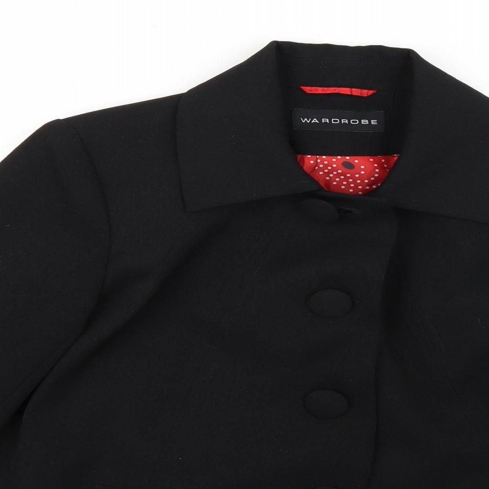 Womens UK Size 14 Warehouse Black Overcoat