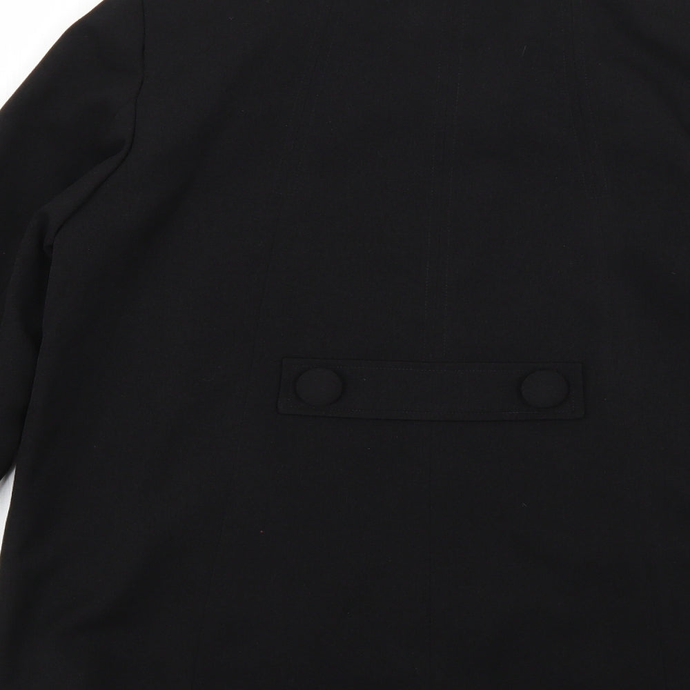 Womens UK Size 14 Warehouse Black Overcoat