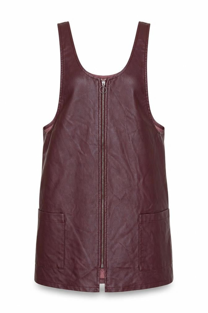 Front view of Atmosphere women’s purple pinafore/dungaree dress, size UK 8