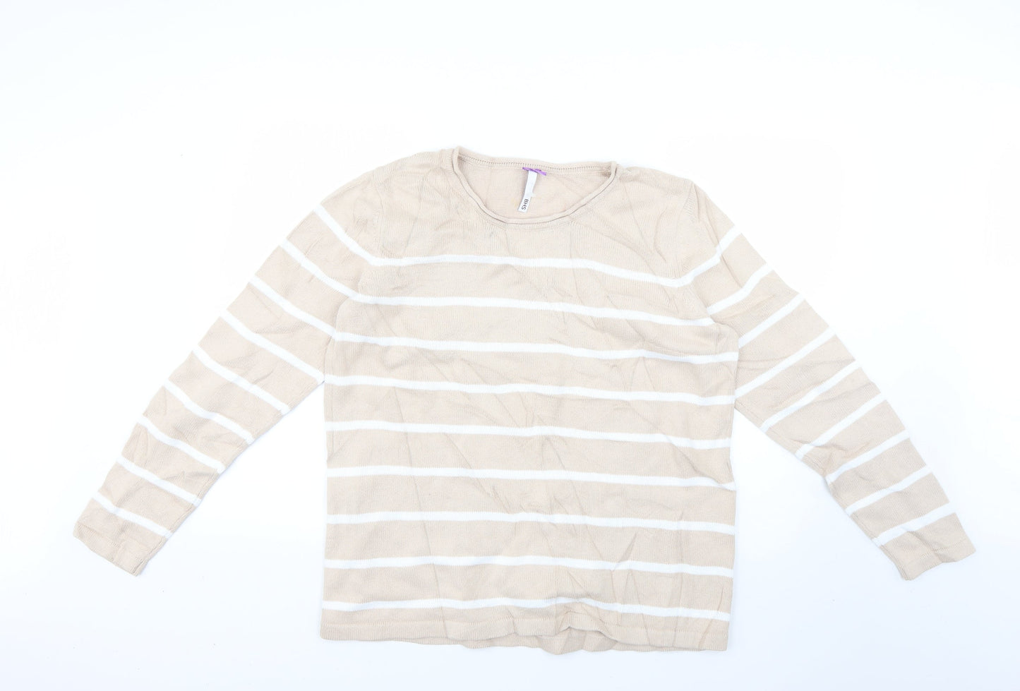 BHS Womens Beige Striped  Pullover Jumper Size 18