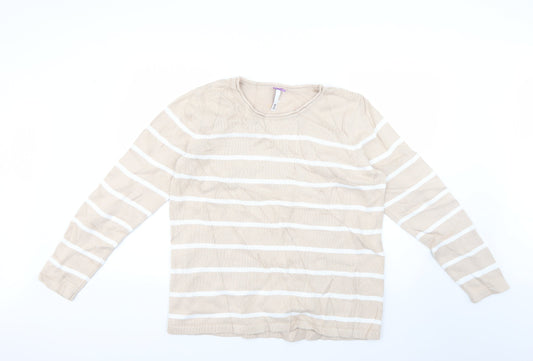 BHS Womens Beige Striped  Pullover Jumper Size 18