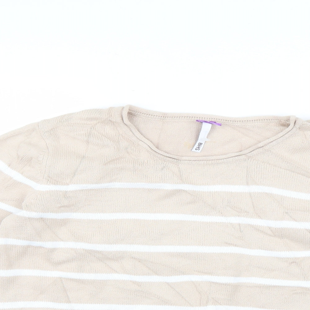 BHS Womens Beige Striped  Pullover Jumper Size 18