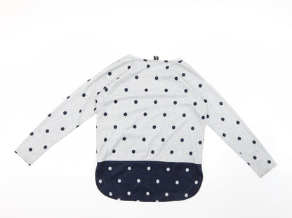 izabel london Womens Grey Polka Dot  Pullover Jumper Size 8