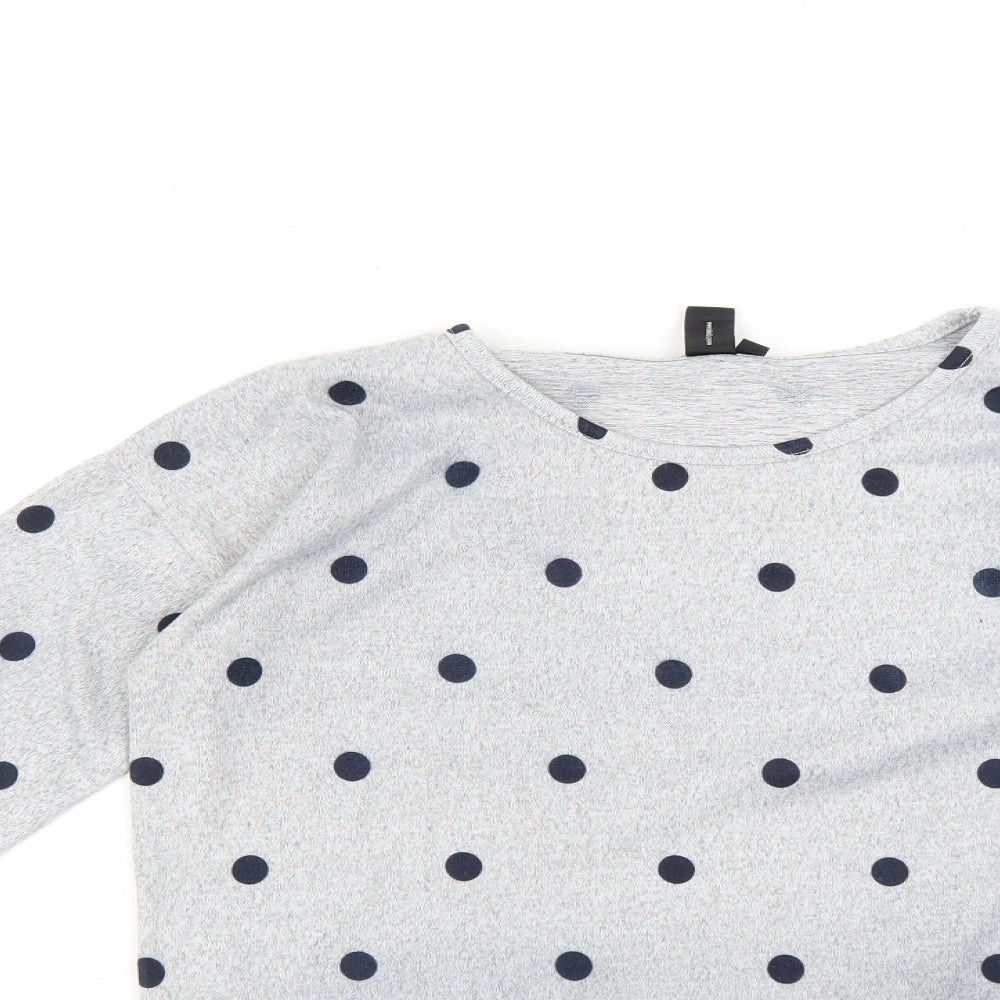 izabel london Womens Grey Polka Dot  Pullover Jumper Size 8