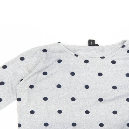 izabel london Womens Grey Polka Dot  Pullover Jumper Size 8