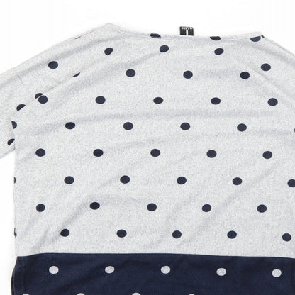 izabel london Womens Grey Polka Dot  Pullover Jumper Size 8