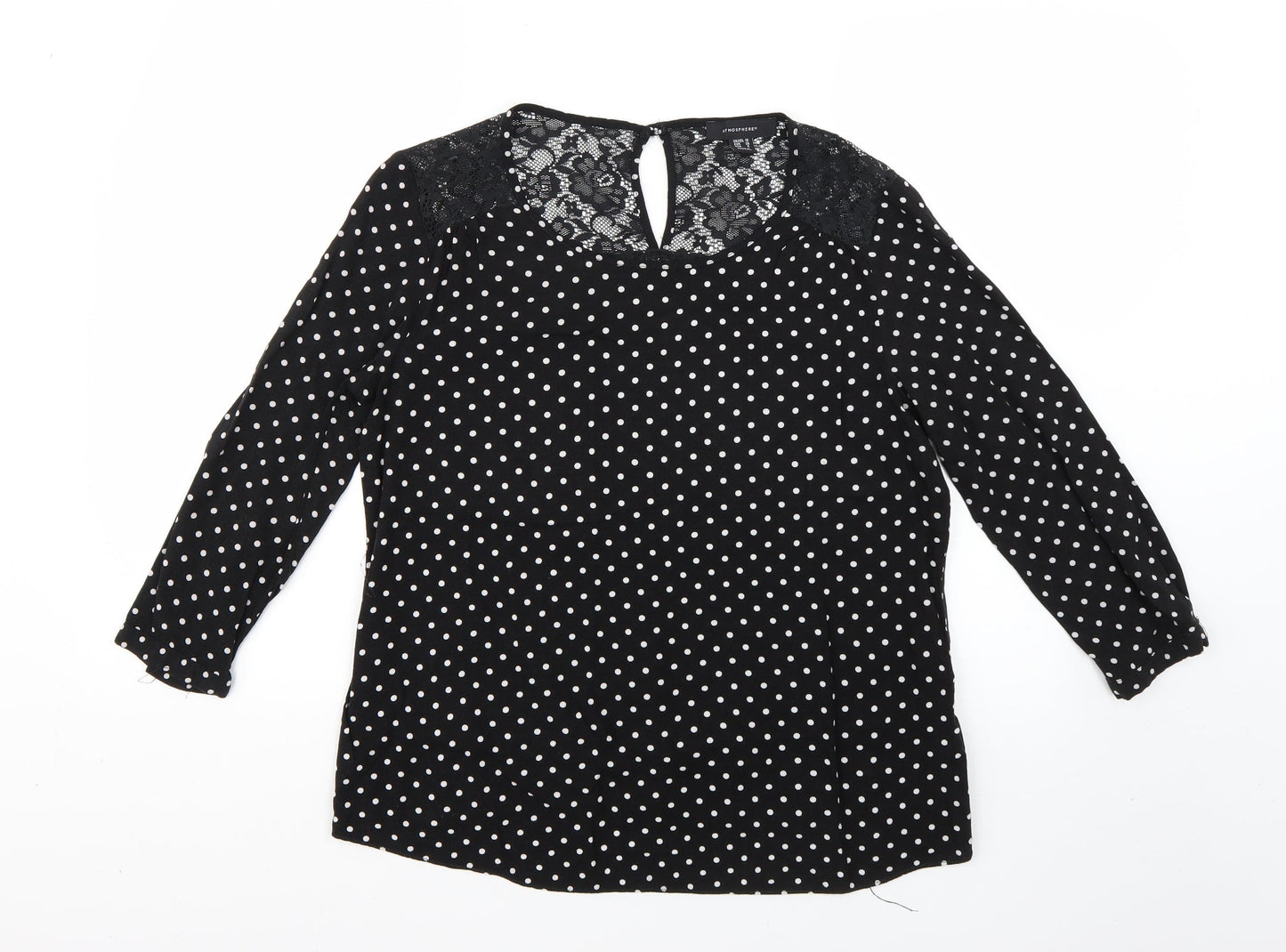 Womens UK Size 10 Atmosphere Black Basic Blouse