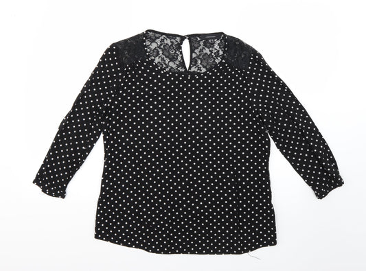 Womens UK Size 10 Atmosphere Black Basic Blouse
