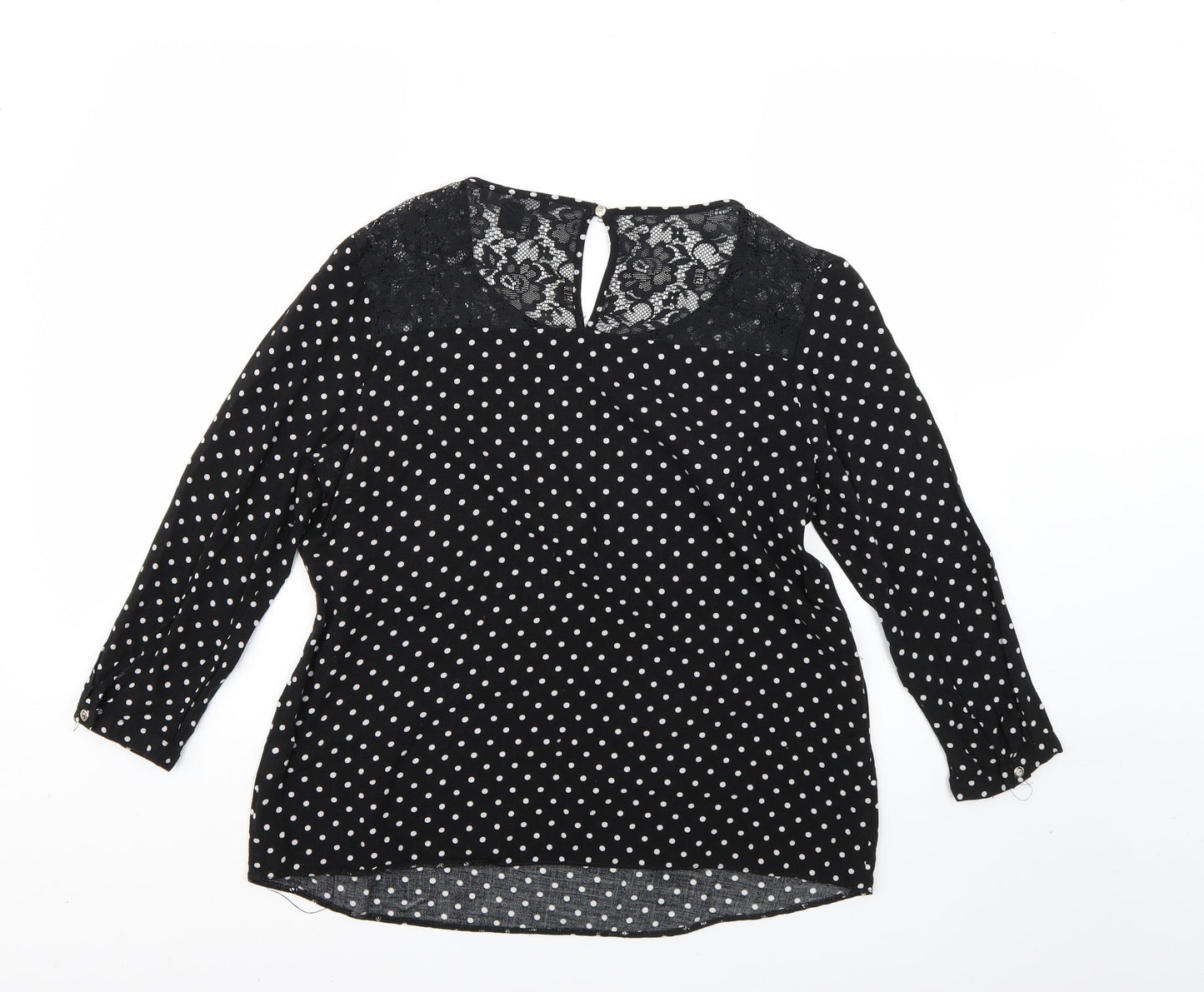 Womens UK Size 10 Atmosphere Black Basic Blouse