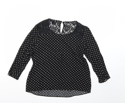 Womens UK Size 10 Atmosphere Black Basic Blouse
