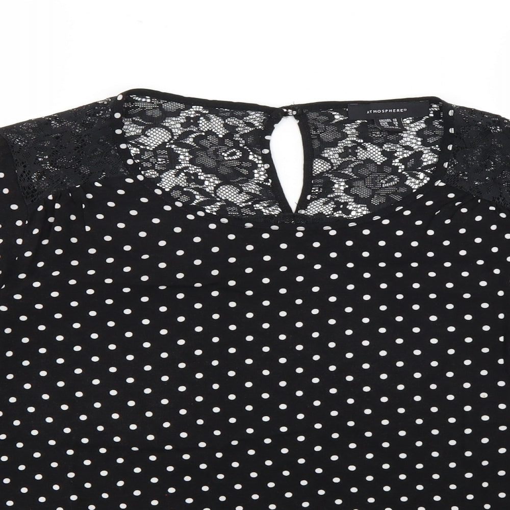 Womens UK Size 10 Atmosphere Black Basic Blouse