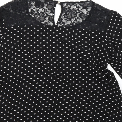 Womens UK Size 10 Atmosphere Black Basic Blouse