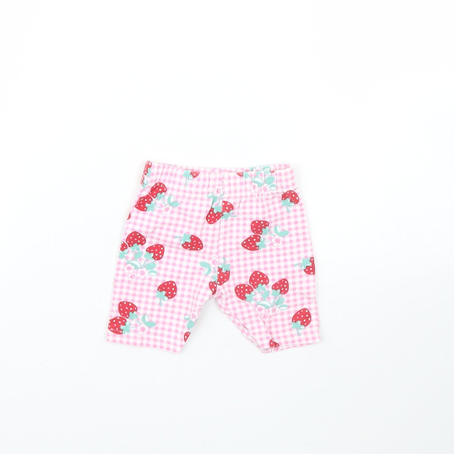 George Girls Pink Plaid  Cropped Trousers Size 0-3 Months  - Strawberry