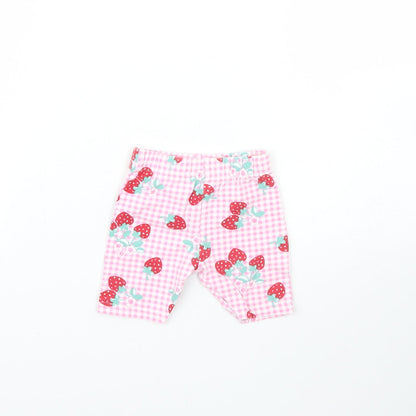 George Girls Pink Plaid  Cropped Trousers Size 0-3 Months  - Strawberry