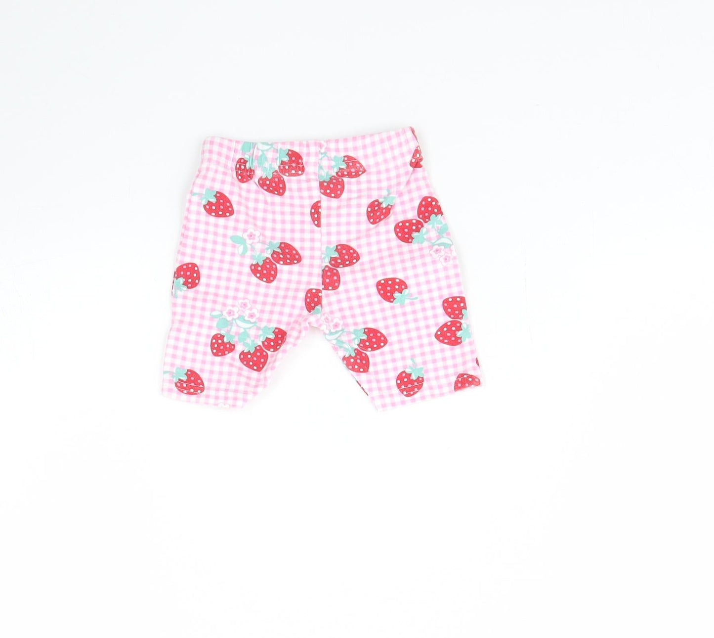 George Girls Pink Plaid  Cropped Trousers Size 0-3 Months  - Strawberry