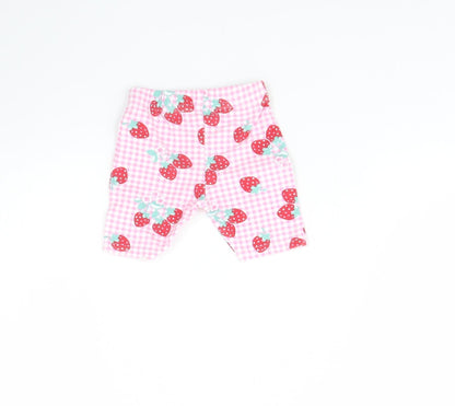 George Girls Pink Plaid  Cropped Trousers Size 0-3 Months  - Strawberry