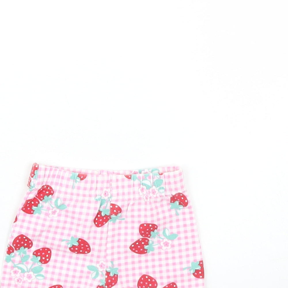 George Girls Pink Plaid  Cropped Trousers Size 0-3 Months  - Strawberry