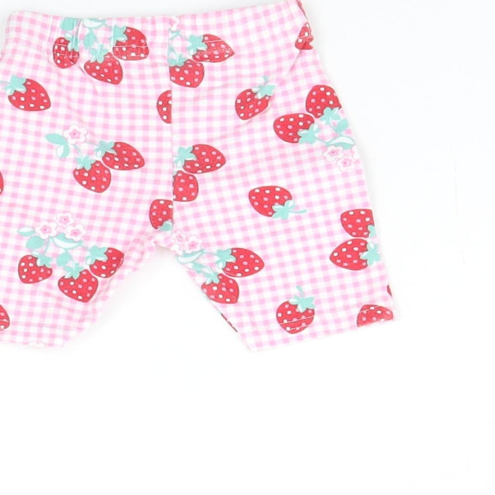George Girls Pink Plaid  Cropped Trousers Size 0-3 Months  - Strawberry