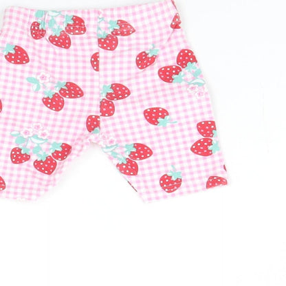 George Girls Pink Plaid  Cropped Trousers Size 0-3 Months  - Strawberry