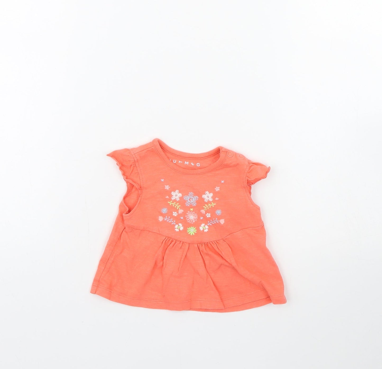 Nutmeg Girls Orange   Basic Blouse Size 0-3 Months
