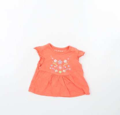 Nutmeg Girls Orange   Basic Blouse Size 0-3 Months