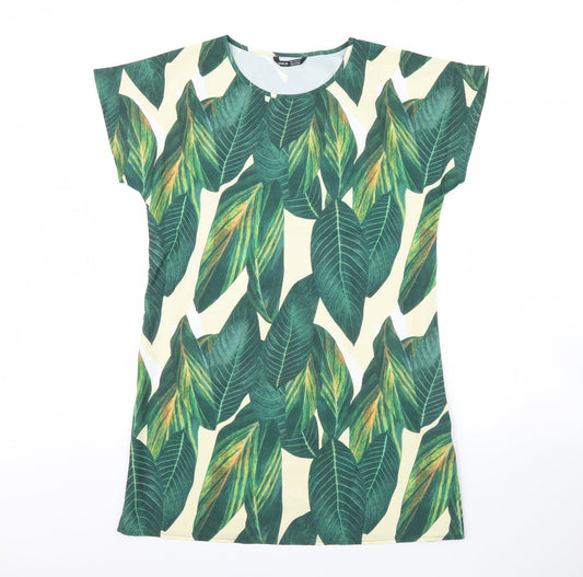 SheIn Womens Green Floral  Shirt Dress  Size S