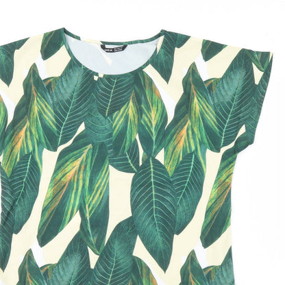 SheIn Womens Green Floral  Shirt Dress  Size S
