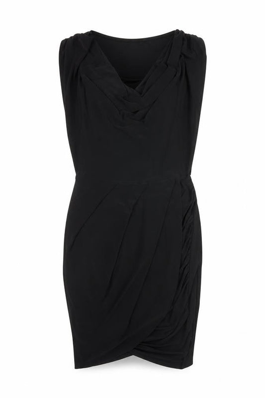 Front view of River Island women’s black mini, size UK 10