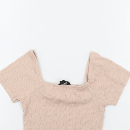New Look Girls Pink   Cropped Blouse Size 10 Years