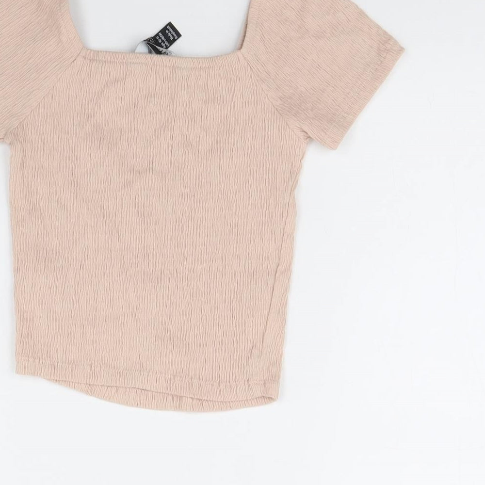 New Look Girls Pink   Cropped Blouse Size 10 Years