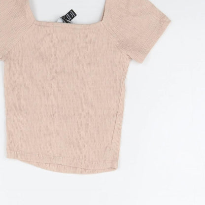 New Look Girls Pink   Cropped Blouse Size 10 Years