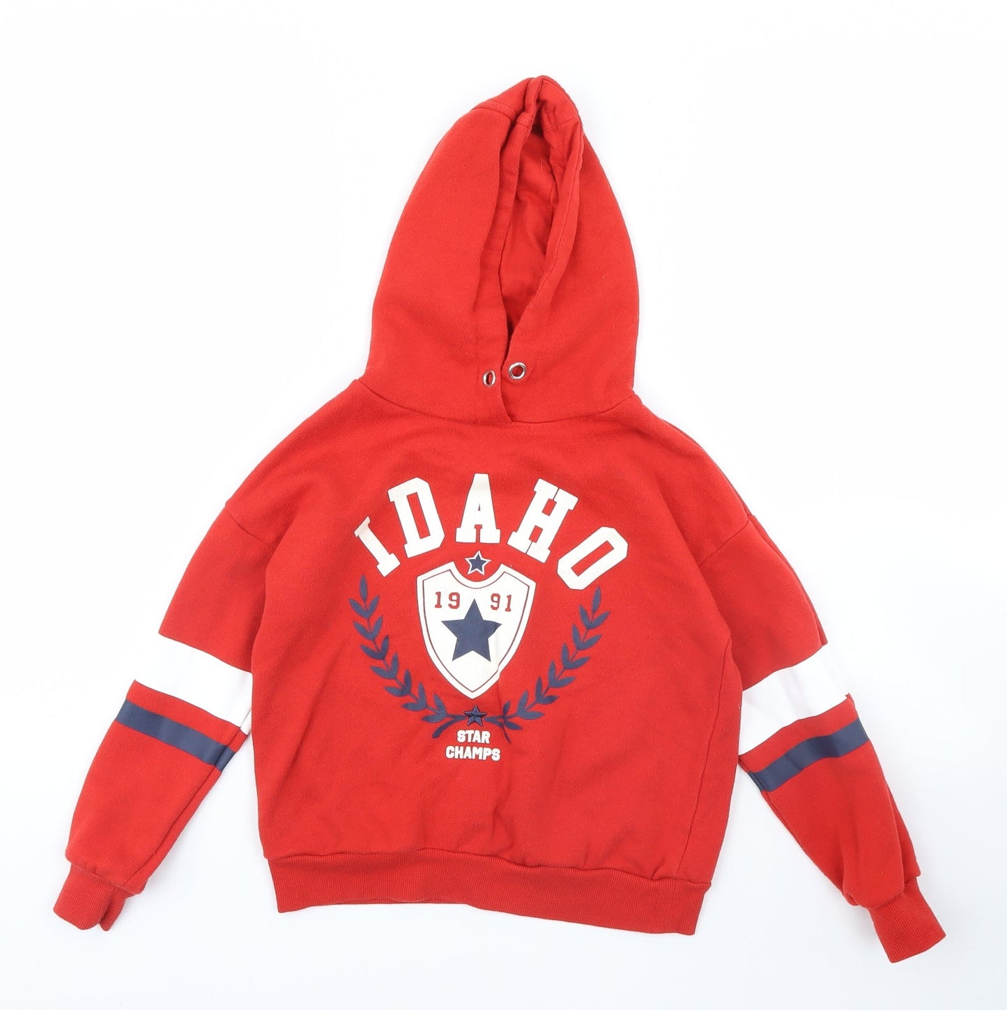 Primark Girls Red   Pullover Hoodie Size 7 Years  - Idaho