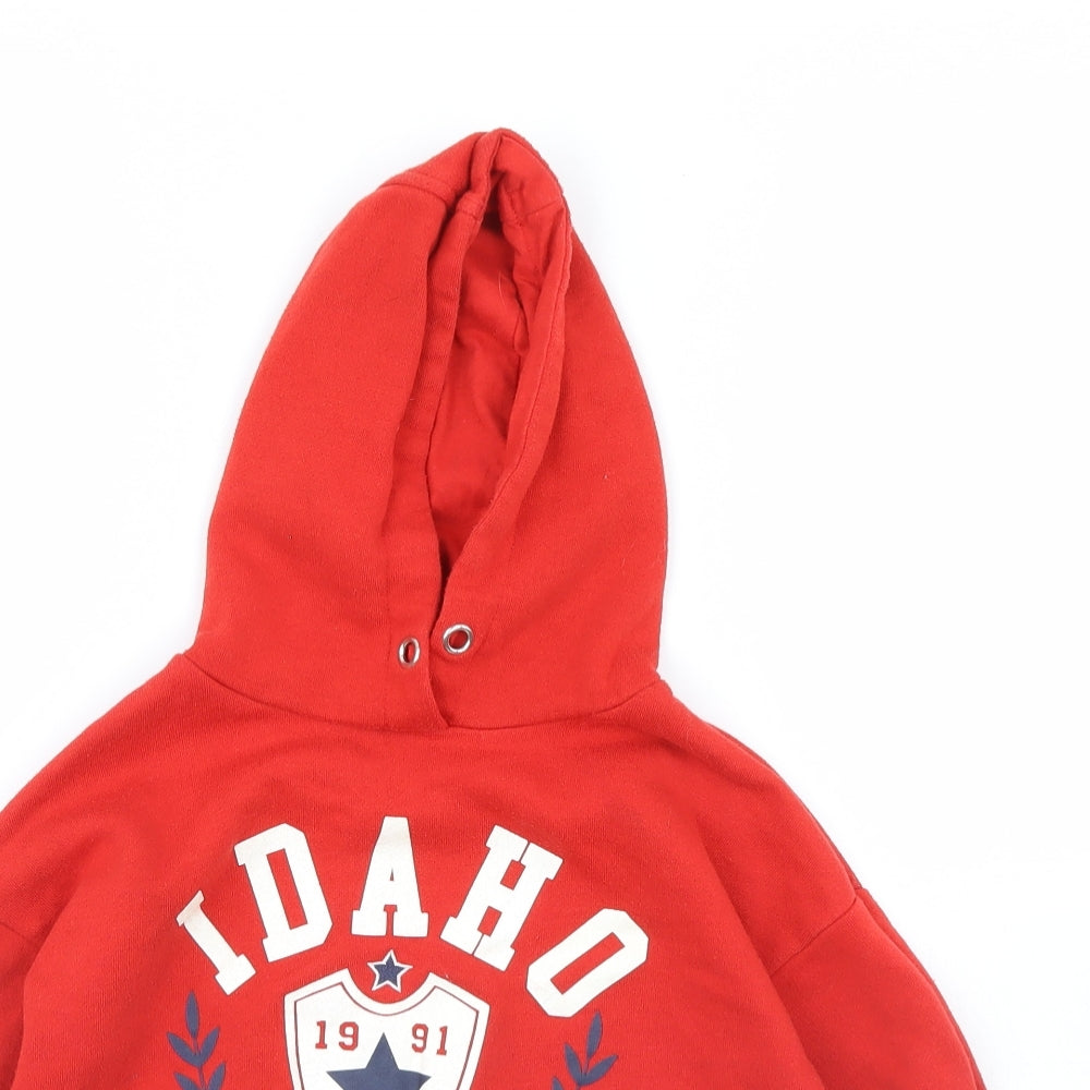 Primark Girls Red   Pullover Hoodie Size 7 Years  - Idaho