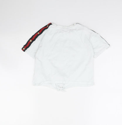 Candy Couture Girls White   Cropped T-Shirt Size 9 Years  - Weekends forever